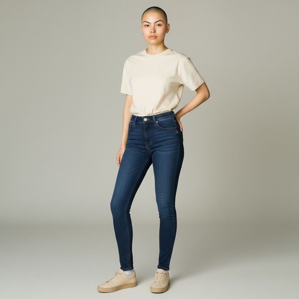 Fashion Nova Dark Wash Skinny Jeans High Waisted Cotton Blend Spandex size 7